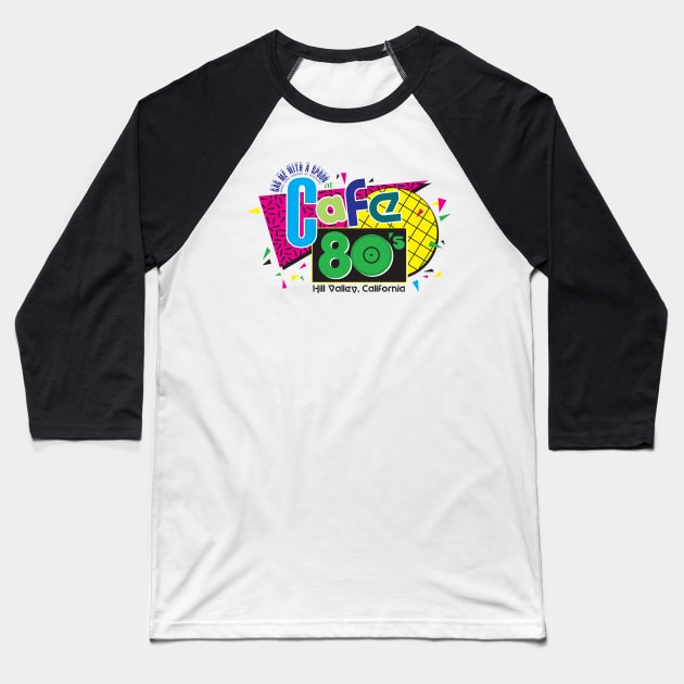 Cafe 80s Baseball T-Shirt by MindsparkCreative